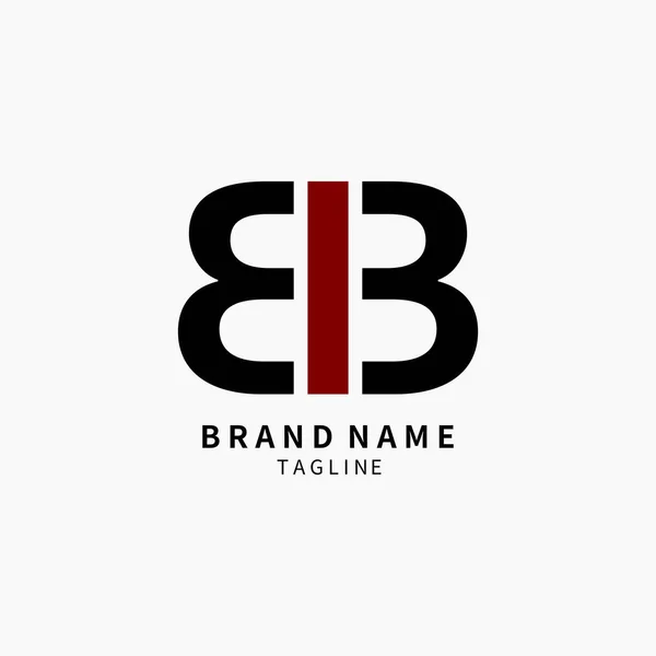 简约简约的Bb首字母标识黑红颜色 创意图标 适合商业 营销等的符号向量设计 — 图库矢量图片