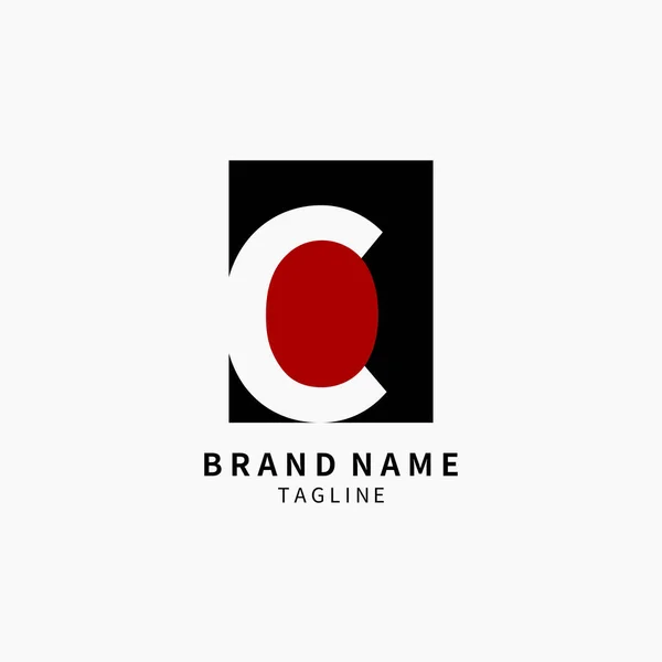 Lettre Initiale Simple Logo Monogramme Noir Rouge Isolé Sur Fond — Image vectorielle