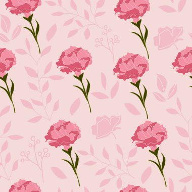 Çiçek desenli gerçekçi karanfil deseni