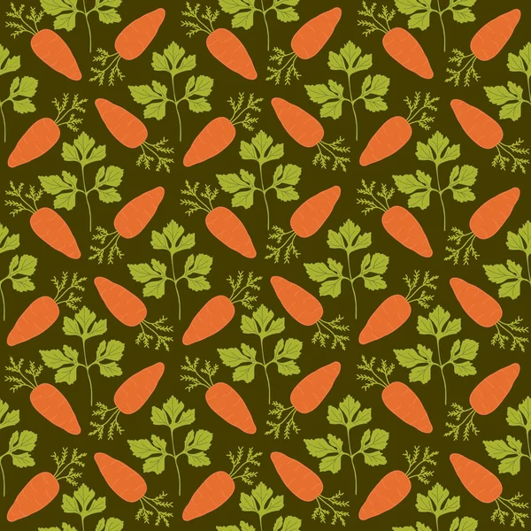 Karotten und Petersilie nahtlose Muster — Stockvektor