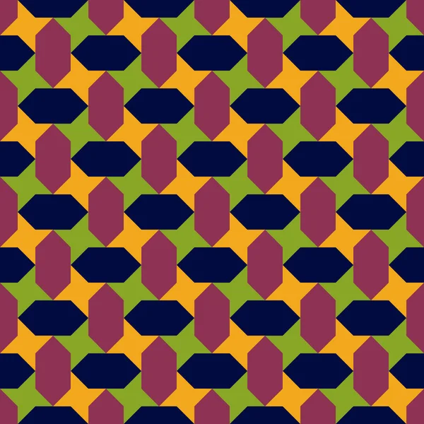 Étoiles géométriques et tessellation hexagonale — Image vectorielle