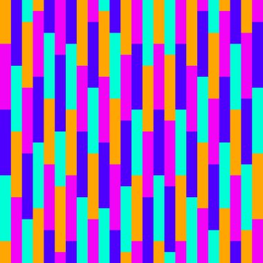 Neon renkli dikdörtgenler dikişsiz geometrik desen