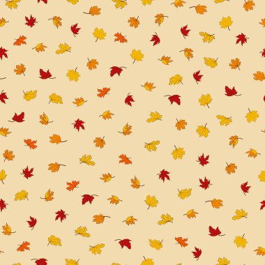 Vektör düşen akçaağaç pürüzsüz bir iz bırakır. Modern yaprak dokusu. Tekstil, duvar kağıdı, kumaş ve ambalaj kağıdı için mükemmel..