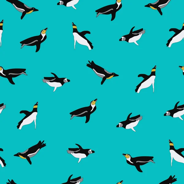 Swimming penguin seamless vector pattern. Eps10. Perfect for textile, wallpaper, fabrics and fashion print. 