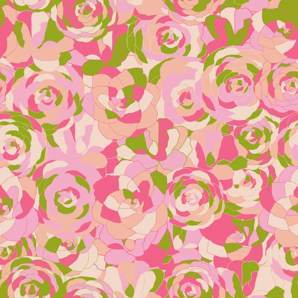 Vector Flores Camelia Patrón Sin Costuras Perfecto Para Textiles Ropa — Archivo Imágenes Vectoriales