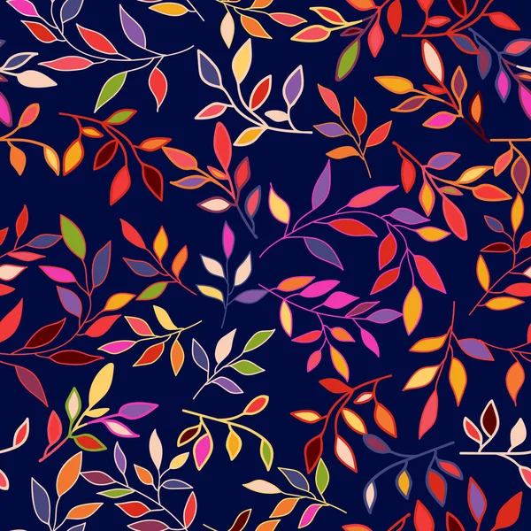 Modische Farbige Blätter Stilisierten Nahtlose Muster Vektorillustration Eps10 Perfekt Für — Stockvektor