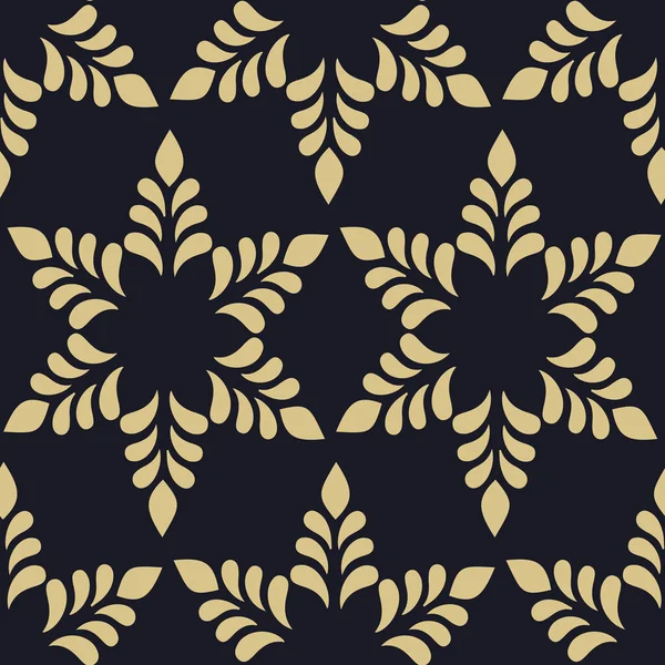 Black Gold Ornamental Seamless Pattern Golden Background Ornament Gift Wrapping — Stock Vector