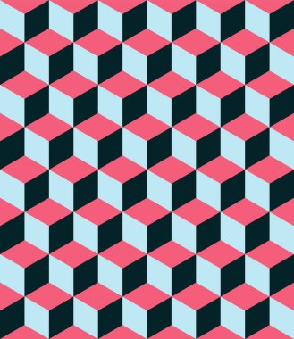 Küp blok geometrik vektörsüz desen. Modern stil dokusu. Tekstil, duvar kağıdı tasarımı ve kumaş baskısı için mükemmel..