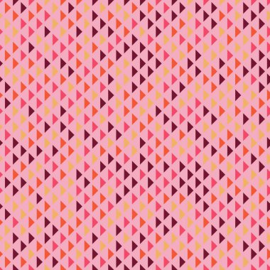 Moda renkli rastgele üçgenler, kusursuz desenler. Doku yineleniyor. Minimalist renk arkaplanı. Duvar kağıdı ve tekstil baskısı için mükemmel.