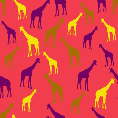 Giraffe silhouettes vector seamless pattern. Eps 10. Perfect for fabric, wrapping, textile, wallpaper, apparel and fashion print.
