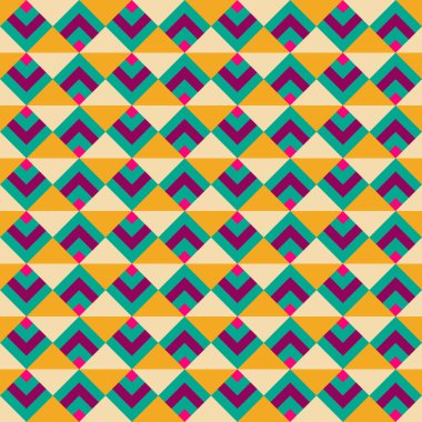 Retro geometric vector seamless pattern. Vector Illustration.