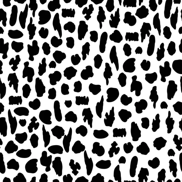 Black White Leopard Skin Seamless Pattern Fashion Stylish Vector Texture — Image vectorielle
