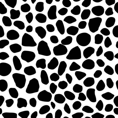 Black and white cobblestone seamless pattern. Mosaic organic texture background. Wallpaper design. 