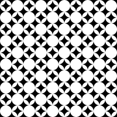 Abstract geometric seamless pattern. Black and white style pattern with circle and rhombus. Vector illustration. 