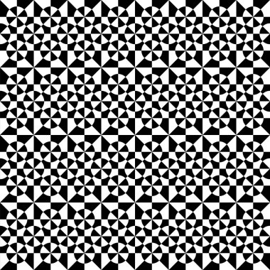 Abstract op art seamless pattern. Decorative black and white optical illusion texture background. 3D illusion. Vector illustration. 