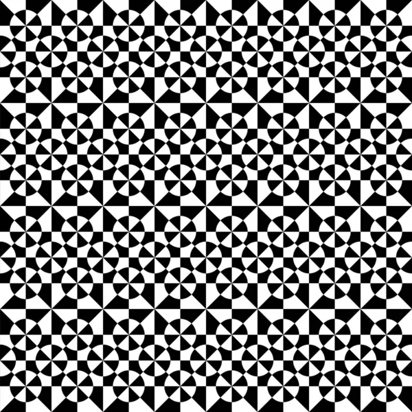Abstract Art Seamless Pattern Decorative Black White Optical Illusion Texture - Stok Vektor
