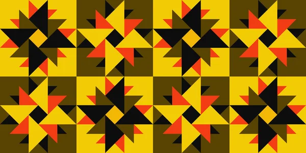 Quilt Geometric 70S Style Seamless Pattern Perfect Pillow Print Clothing — Archivo Imágenes Vectoriales