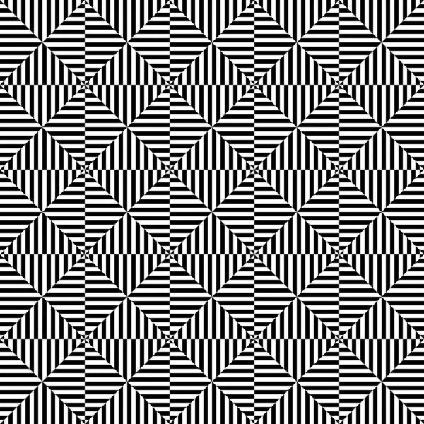 Abstract Art Seamless Pattern Decorative Black White Optical Illusion Texture — Stock vektor