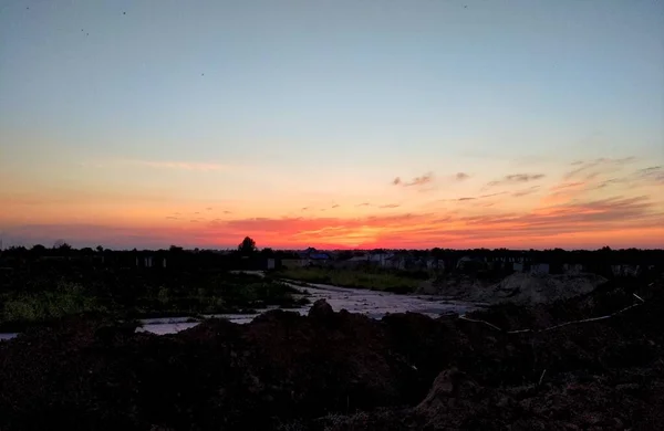 Θέα Από Όμορφο Ηλιοβασίλεμα — Φωτογραφία Αρχείου