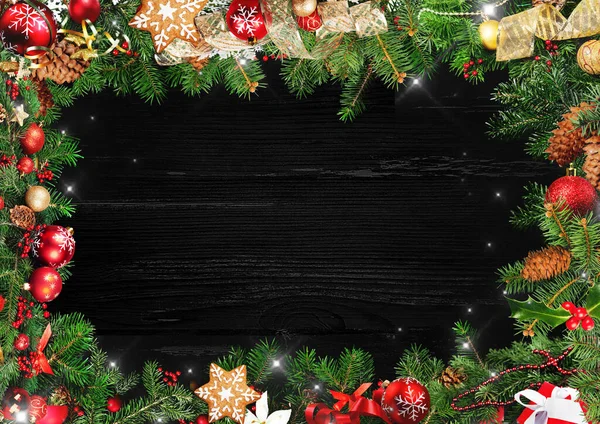 Fondo Tema Navideño Con Fondo Negro Adecuado Para Banderas Promoción — Foto de Stock