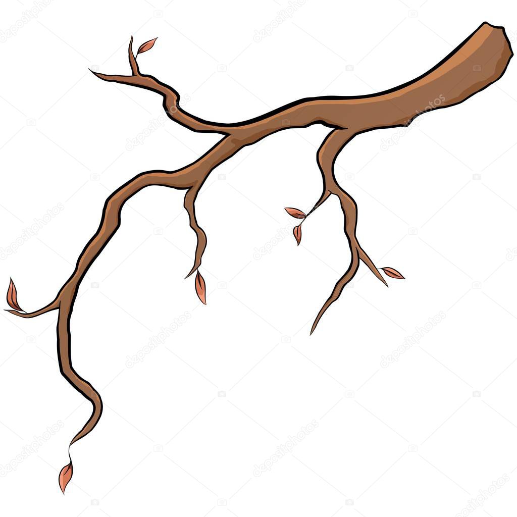 Vector illustration of branches at autumn season. Easy isolation background. Perfect for autumn event, icon, and etc.