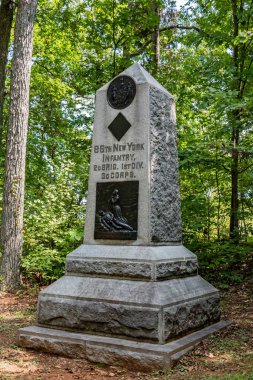 86. New York Piyade Anıtı, Gettysburg Ulusal Askeri Parkı, Pennsylvania, ABD
