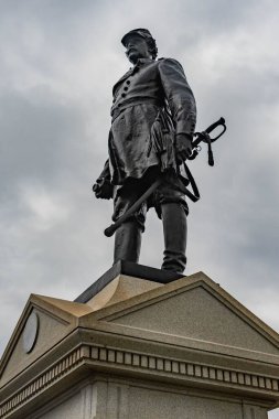 Abner Doubleday Under a Stormy Sky, Gettysburg Ulusal Askeri Parkı, Pennsylvania, ABD