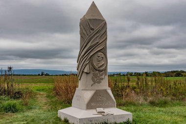 12. Massachusetts Gönüllüleri Anıtı, Gettysburg Ulusal Askeri Parkı, Pennsylvania, ABD