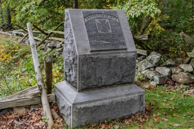 Mısır Borsası Anıtı Alayı, 118. PA Gönüllüleri, Gettysburg Ulusal Askeri Parkı, Pennsylvania, ABD