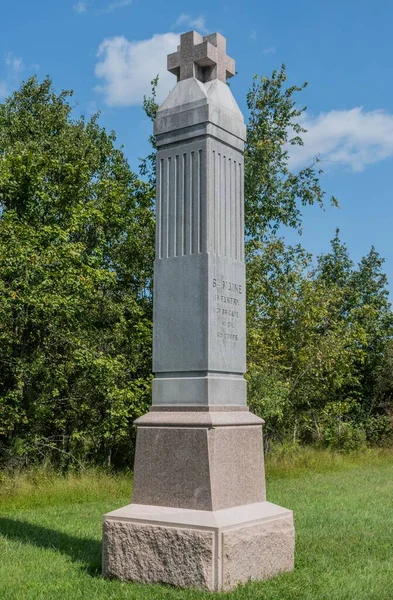 Μνημείο Πεζικού Μέιν Λεωφόρος Χάου Εθνικό Στρατιωτικό Πάρκο Γκέτισμπεργκ Πενσυλβάνια — Φωτογραφία Αρχείου