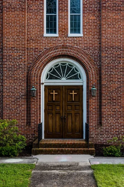 Flohrs Church Doors Mcknightstown Πενσυλβάνια Ηπα — Φωτογραφία Αρχείου
