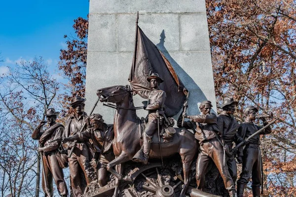 Monumento Estado Virginia Día Otoño Enérgico Parque Militar Nacional Gettysburg — Foto de Stock