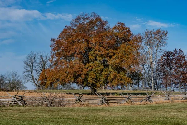 Podzimní Barvy Bojišti Národní Vojenský Park Gettysburg Pensylvánie Usa — Stock fotografie