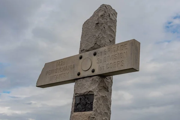 142 Pennsylvania Infantry Monument Gettysburg National Military Park Pennsylvania Usa — Stockfoto