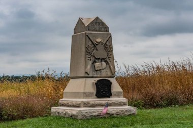 7. Michigan Piyade Anıtı Bulutlu Sonbahar Günü, Gettysburg, PA