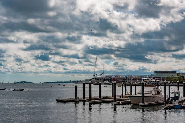 Λιμάνι Στο Dusk Βοστώνη Μασαχουσέτη Ηπα — Φωτογραφία Αρχείου