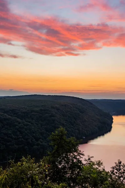 Crepúsculo Largo Del Río Susquehanna Condado Lancaster Pensilvania — Foto de Stock