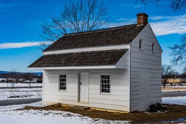 The Bryan House on a Cold Winter Day, Gettysburg Ulusal Askeri Parkı, Pennsylvania, ABD