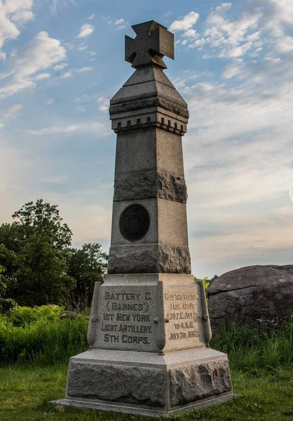 Μνημείο Πυροβολικό Φως Της Νέας Υόρκης Gettysburg National Military Park — Φωτογραφία Αρχείου