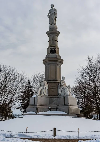 Monumento Nacional Los Soldados Invierno Cementerio Nacional Gettysburg Pensilvania — Foto de Stock