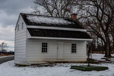 The Bryan House in Winter, Gettysburg Ulusal Askeri Parkı, Pennsylvania, ABD