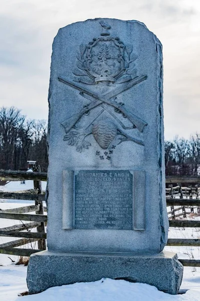 Birleşik Devletler Keskin Nişancılar Anıtı Kış Gettysburg Ulusal Askeri Parkı — Stok fotoğraf