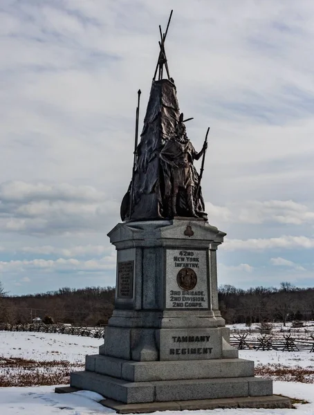 Monument Tammany Regiment 42Nd New York Infantry Gettysburg National Military — Stock Photo, Image