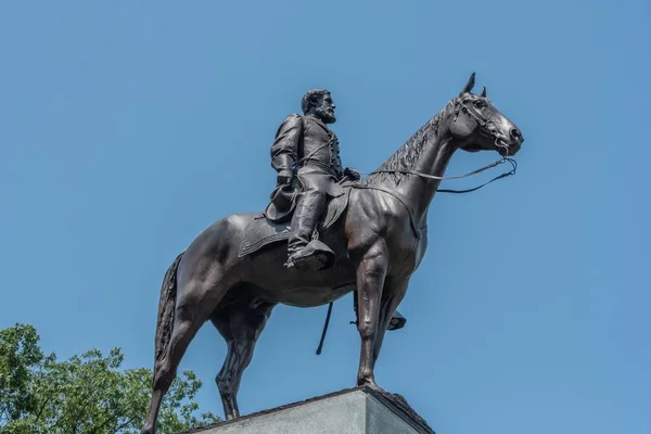 Estatua Robert Lee Traveler Parque Militar Nacional Gettysburg Pensilvania — Foto de Stock