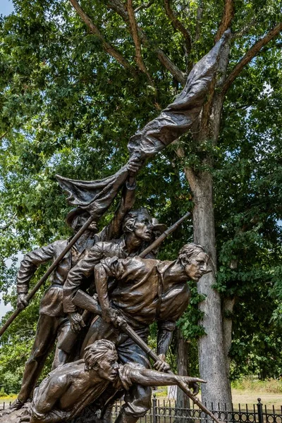 Brave North Carolina Soldiers Heading Battle Gettysburg National Military Park — Stock Photo, Image