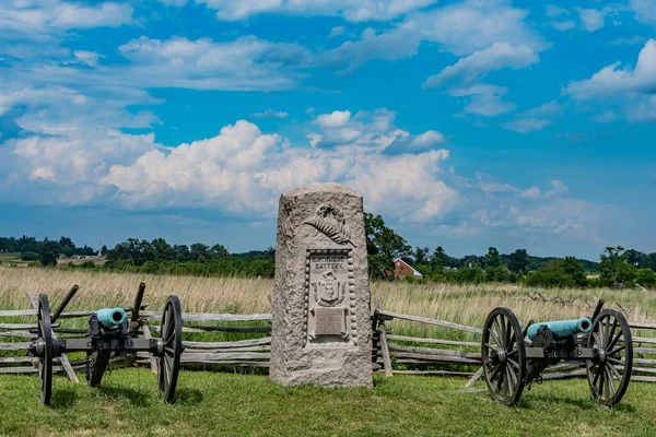 Ninth Massachusetts Battery Monument Gettysburg National Military Park Pennsylvania Usa — Stock Photo, Image