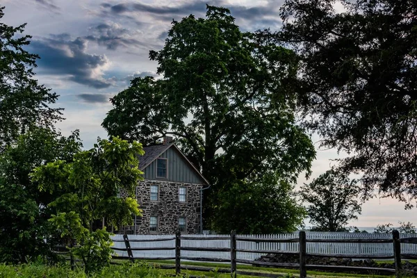 Summer Evening George Weikert House Gettysburg National Military Park Pensilvânia — Fotografia de Stock