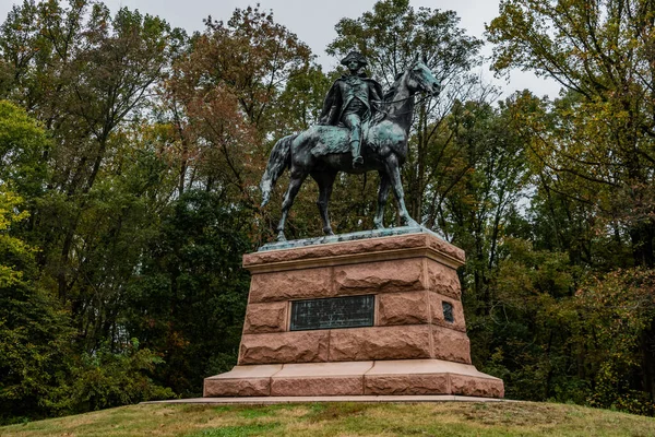 Estatua Anthony Wayne Otoño Valley Forge National Historical Park Pennsylvania — Foto de Stock