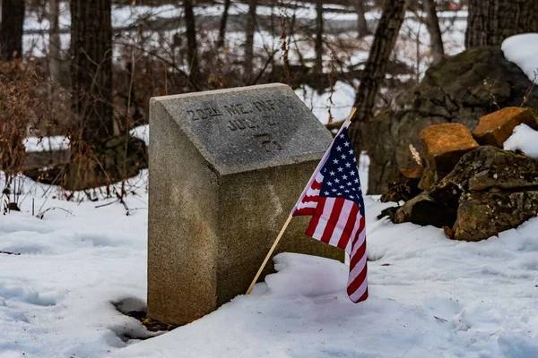 20Th Maine Right Flank Marker Little Top Gettysburg Nemzeti Katonai — Stock Fotó