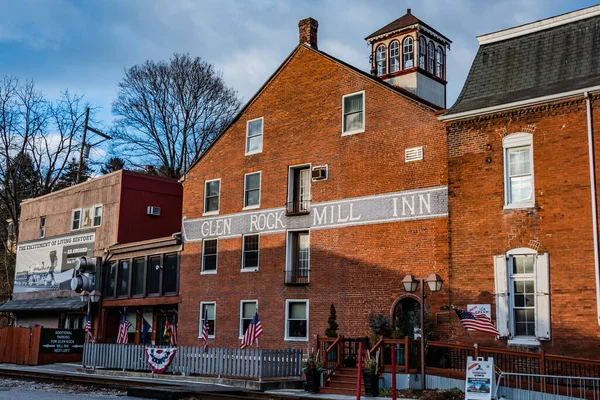 Glen Rock Mill Dusk York County ペンシルバニア州 アメリカ — ストック写真